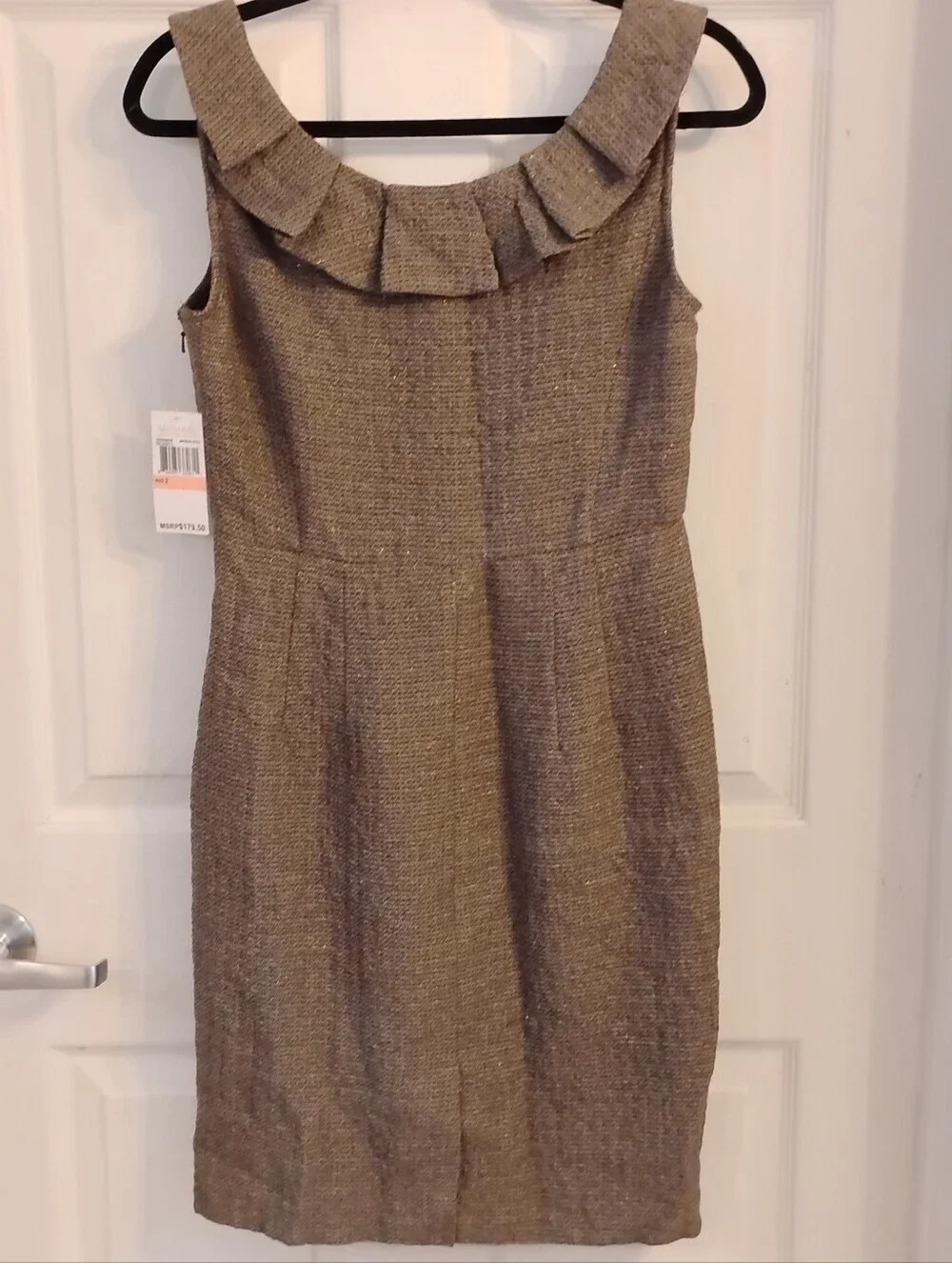 Michael Michael Kors Tweed Sleeveless Ruffle Neckline, Size: 2, NWT